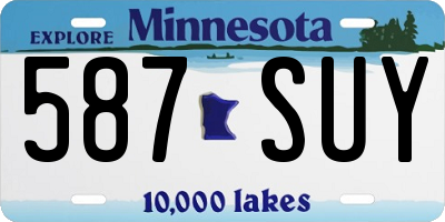 MN license plate 587SUY