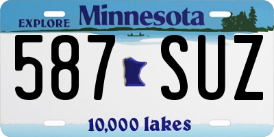 MN license plate 587SUZ