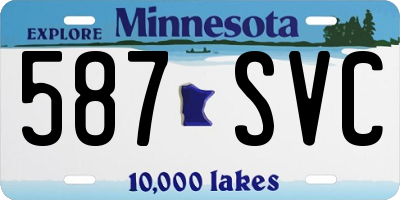 MN license plate 587SVC