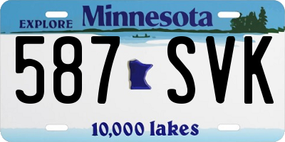 MN license plate 587SVK