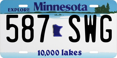 MN license plate 587SWG