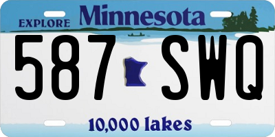 MN license plate 587SWQ