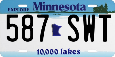 MN license plate 587SWT