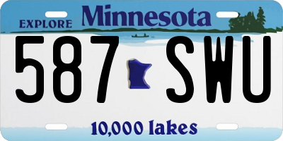 MN license plate 587SWU