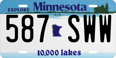 MN license plate 587SWW