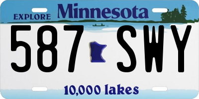 MN license plate 587SWY