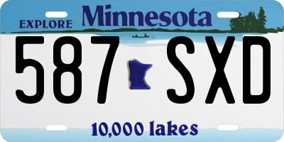 MN license plate 587SXD
