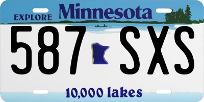 MN license plate 587SXS
