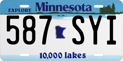 MN license plate 587SYI