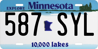 MN license plate 587SYL