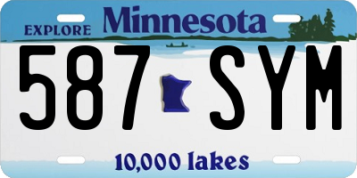 MN license plate 587SYM