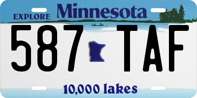 MN license plate 587TAF