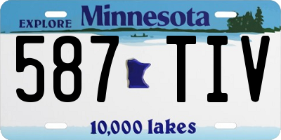 MN license plate 587TIV