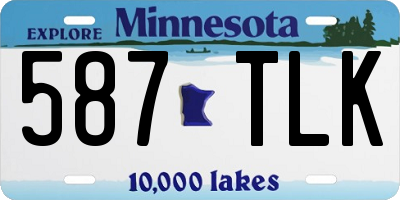 MN license plate 587TLK