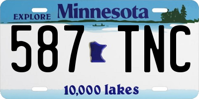 MN license plate 587TNC