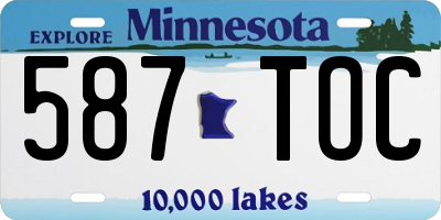 MN license plate 587TOC