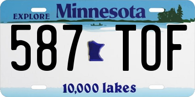 MN license plate 587TOF