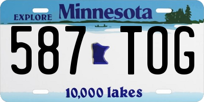 MN license plate 587TOG