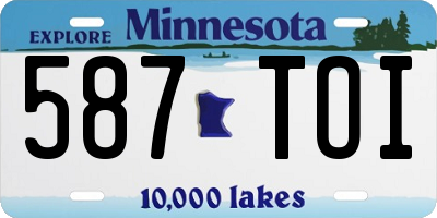 MN license plate 587TOI