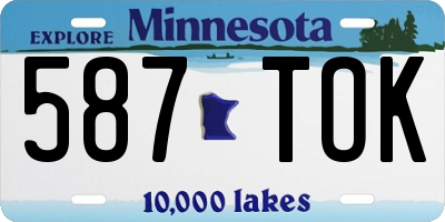 MN license plate 587TOK