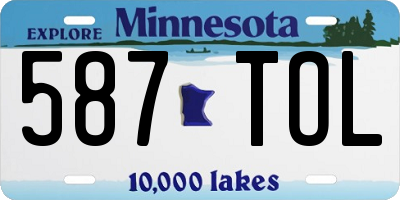 MN license plate 587TOL