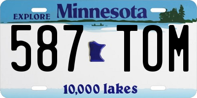 MN license plate 587TOM