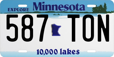 MN license plate 587TON