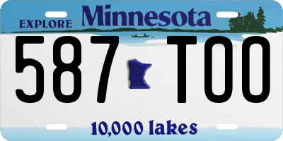 MN license plate 587TOO
