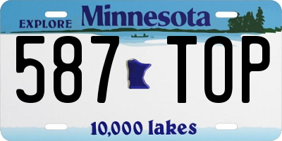 MN license plate 587TOP