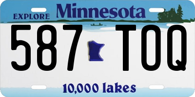 MN license plate 587TOQ