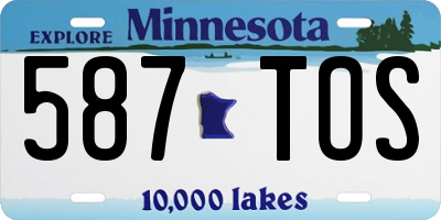 MN license plate 587TOS