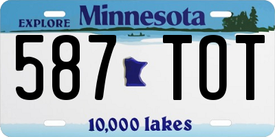MN license plate 587TOT