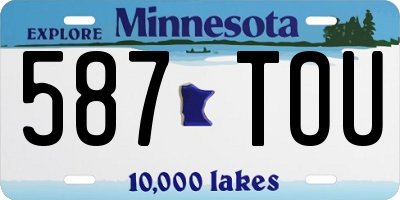 MN license plate 587TOU