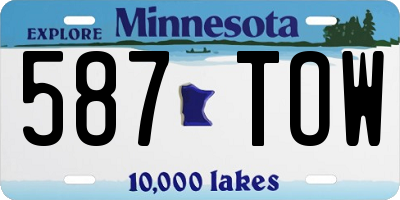 MN license plate 587TOW