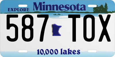 MN license plate 587TOX