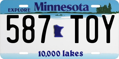 MN license plate 587TOY