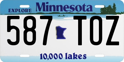 MN license plate 587TOZ