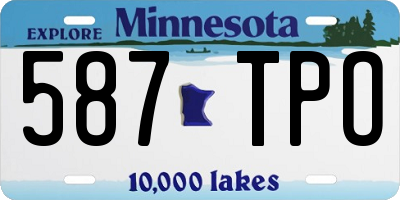MN license plate 587TPO