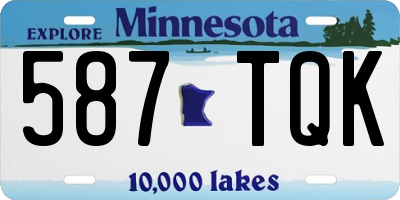 MN license plate 587TQK