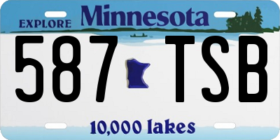 MN license plate 587TSB
