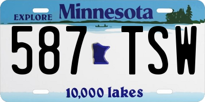 MN license plate 587TSW