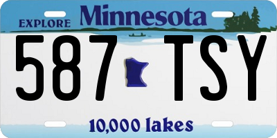 MN license plate 587TSY