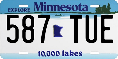 MN license plate 587TUE