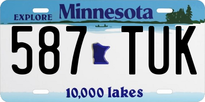 MN license plate 587TUK
