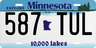 MN license plate 587TUL