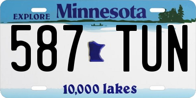 MN license plate 587TUN