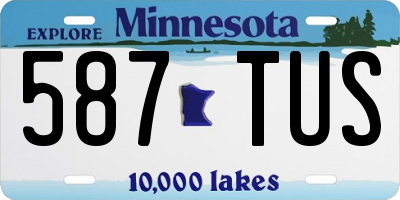 MN license plate 587TUS