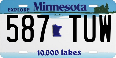 MN license plate 587TUW