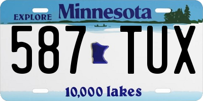MN license plate 587TUX