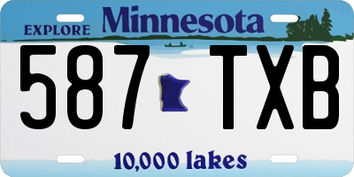 MN license plate 587TXB